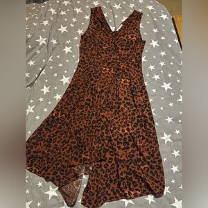 beach lunch lounge Leopard Print Summer Dress
